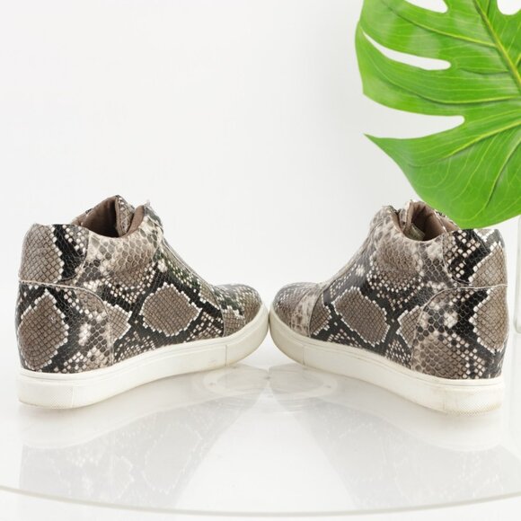 Blondo Womens Glenda Boot Size 7 Waterproof Brown Black Python Wedge Heel Bootie - Picture 6 of 12